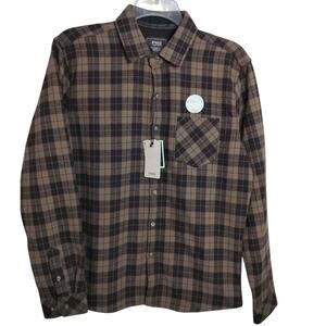 M998) Nomad by Craft +Flow Portabello Thissel Plaid Lined Flannel Medium